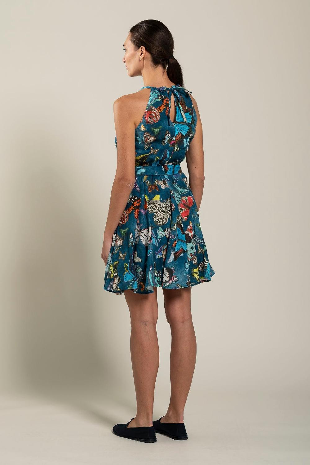 120% Lino Butterfly Print Dress Ultimo giorno
