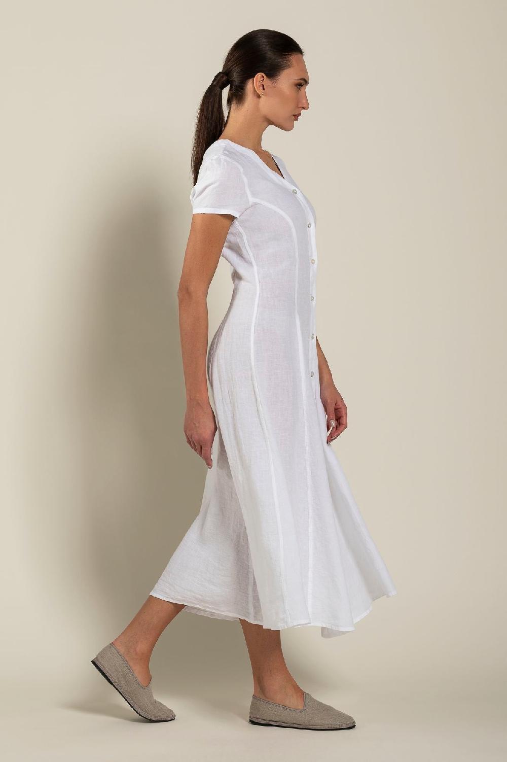 120% Lino Button Down Dress Black Friday Prezzi