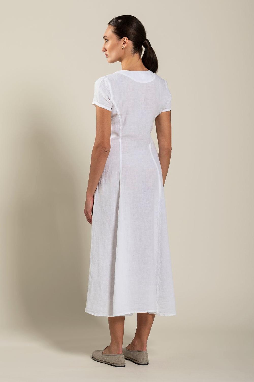 120% Lino Button Down Dress Black Friday Prezzi
