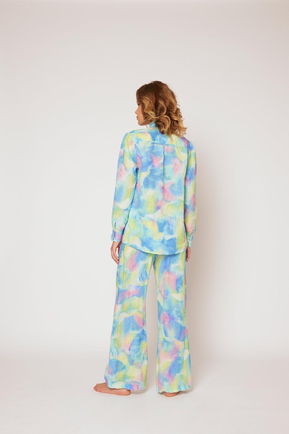 120% Lino Print Blouse Consegna Veloce