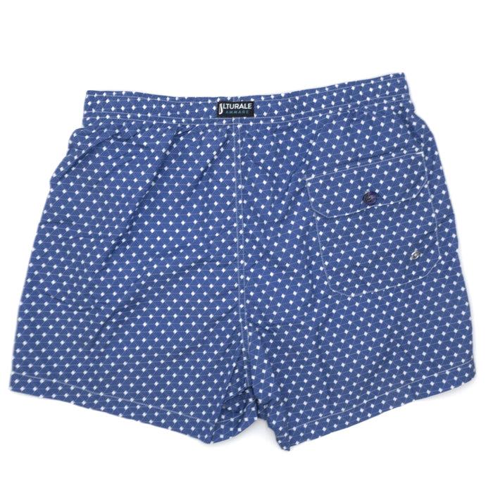 Ulturale Costume con pattern geometrico quadrato blu e bianco – Ulturale Sottocosto