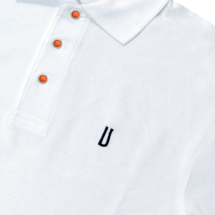Ulturale Polo bianca con bottoni in corallo e argento in 100% cotone - Ulturale Saldi