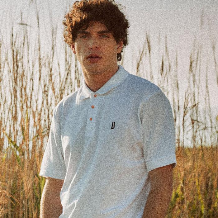 Ulturale Polo bianca con bottoni in corallo e argento in 100% cotone - Ulturale Saldi