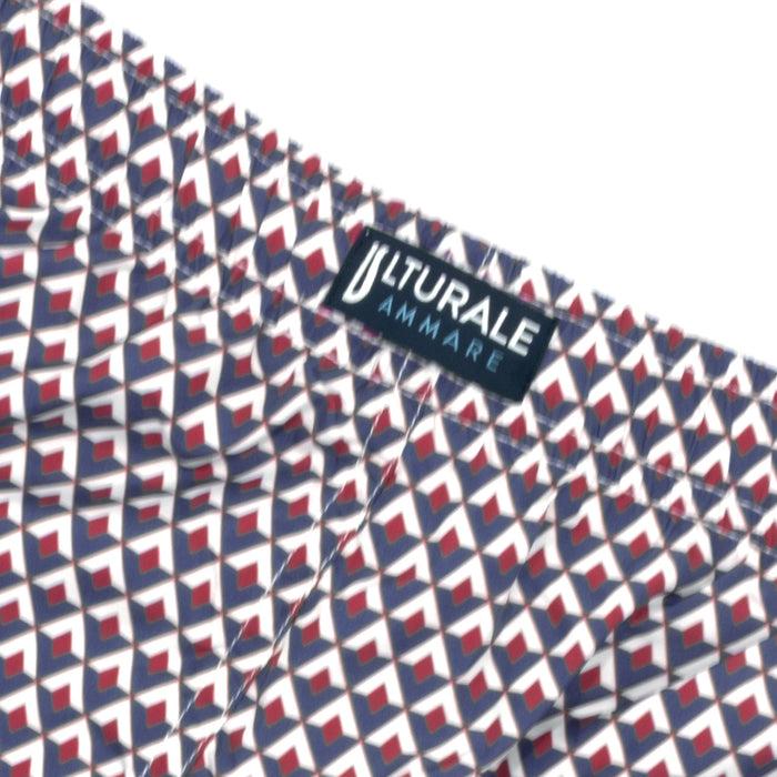 Ulturale Costume con pattern rombi blu bianco e rosso – Ulturale Vendita Economica
