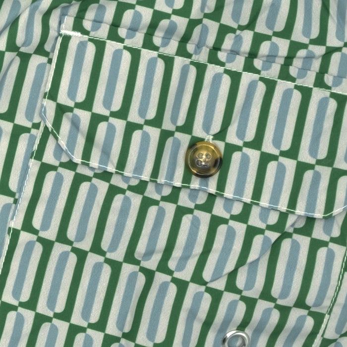 Ulturale Costume con pattern geometrico verticale verde e azzurro – Ulturale In Saldo