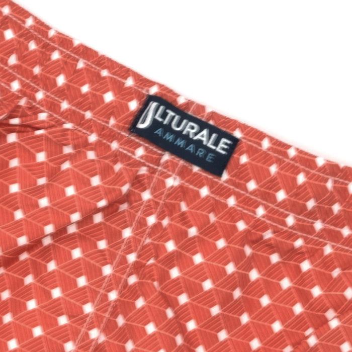 Ulturale Costume con pattern geometrico quadrato rosso e bianco – Ulturale Nuova