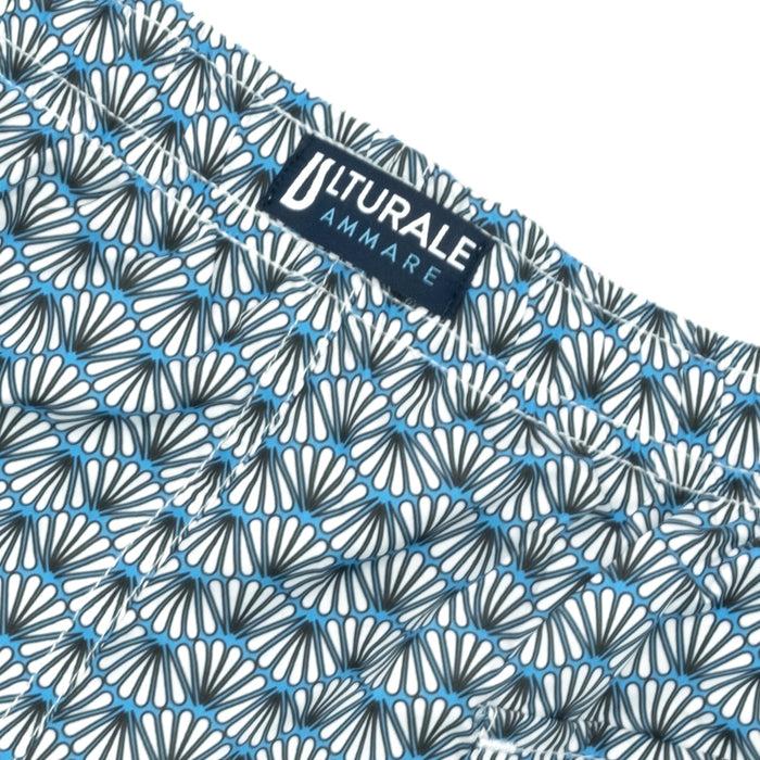 Ulturale Costume con pattern ventagli bianco e azzurro – Ulturale 2025