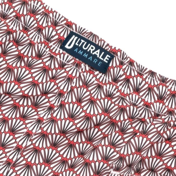 Ulturale Costume con pattern ventagli bianco e rosso – Ulturale Italy