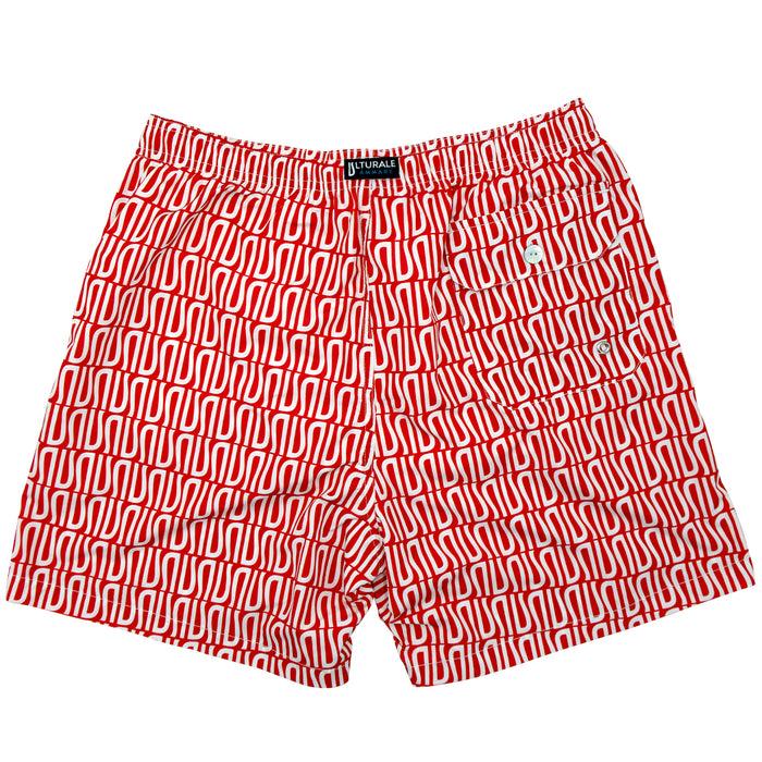 Ulturale Costume rosso con pattern Ulturale bianco – Ulturale Italia