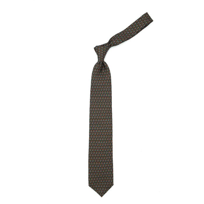 Ulturale Cravatta marrone con pattern astratto - Ulturale Liquidazione