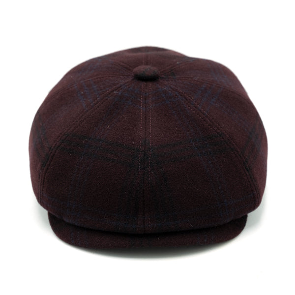 Ulturale Coppola 8 spicchi in lana con fantasia tartan bordeaux e fodera interna di seta con pattern Ulturale burgundy - Ulturale Promozione temporanea