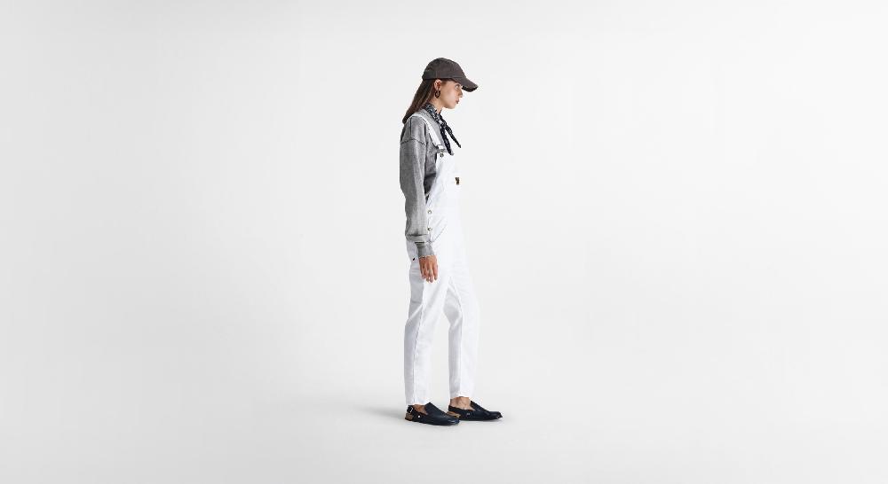 Washington Dee Cee White Light Denim Overalls Saldi