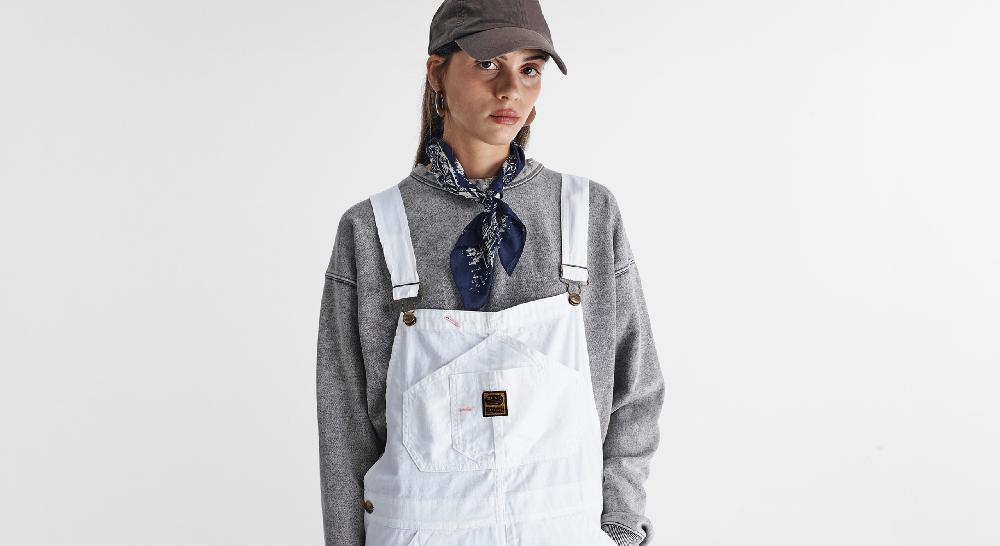 Washington Dee Cee White Light Denim Overalls Saldi