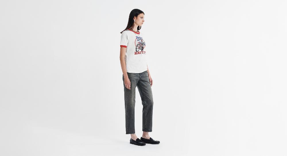 Washington Dee Cee RED RIBBED T-SHIRT Grandi sconti
