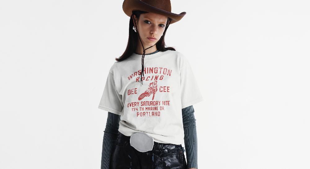 Washington Dee Cee MOTORBIKE T-SHIRT Nuova