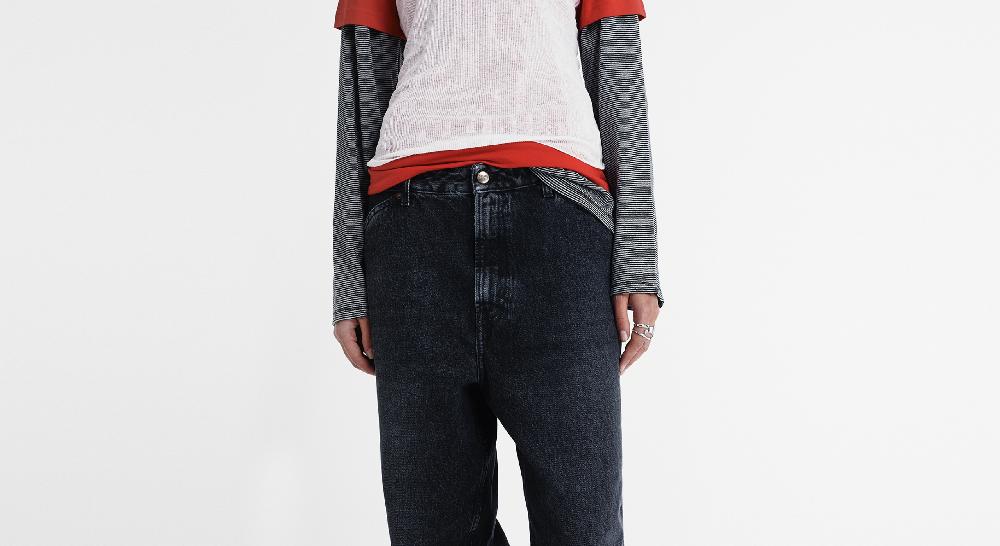 Washington Dee Cee VINTAGE WASHED BLACK DENIM PANTS Qualità