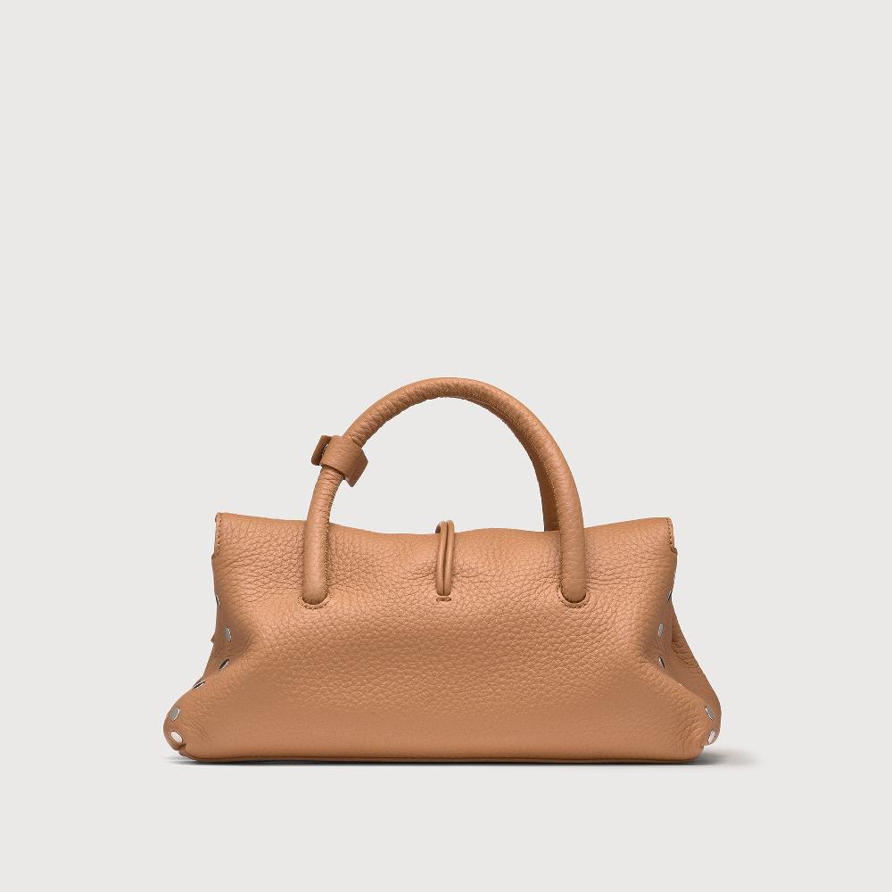 Zanellato BORSA DOTTA® SMALL IN PELLE MARTELLATA BROWN AMARETTO | Zanellato Prezzo Ridotto