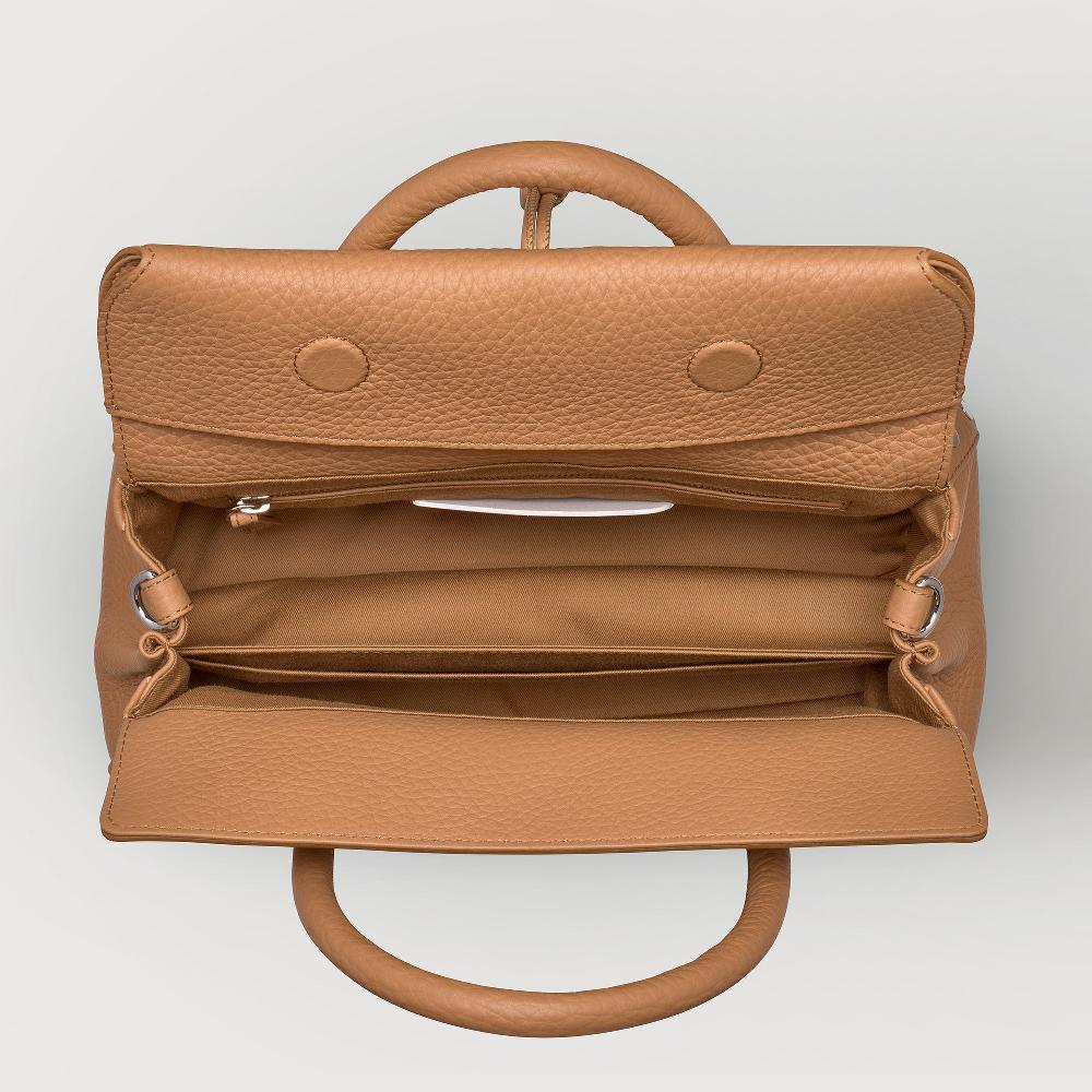 Zanellato BORSA DOTTA® SMALL IN PELLE MARTELLATA BROWN AMARETTO | Zanellato Prezzo Ridotto