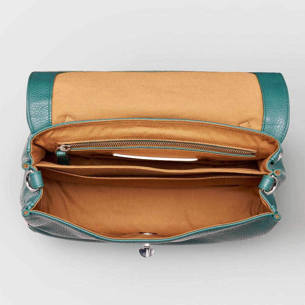 Zanellato BORSA POSTINA® SMALL IN PELLE MARTELLATA GREEN ACCA | Zanellato Sottocosto