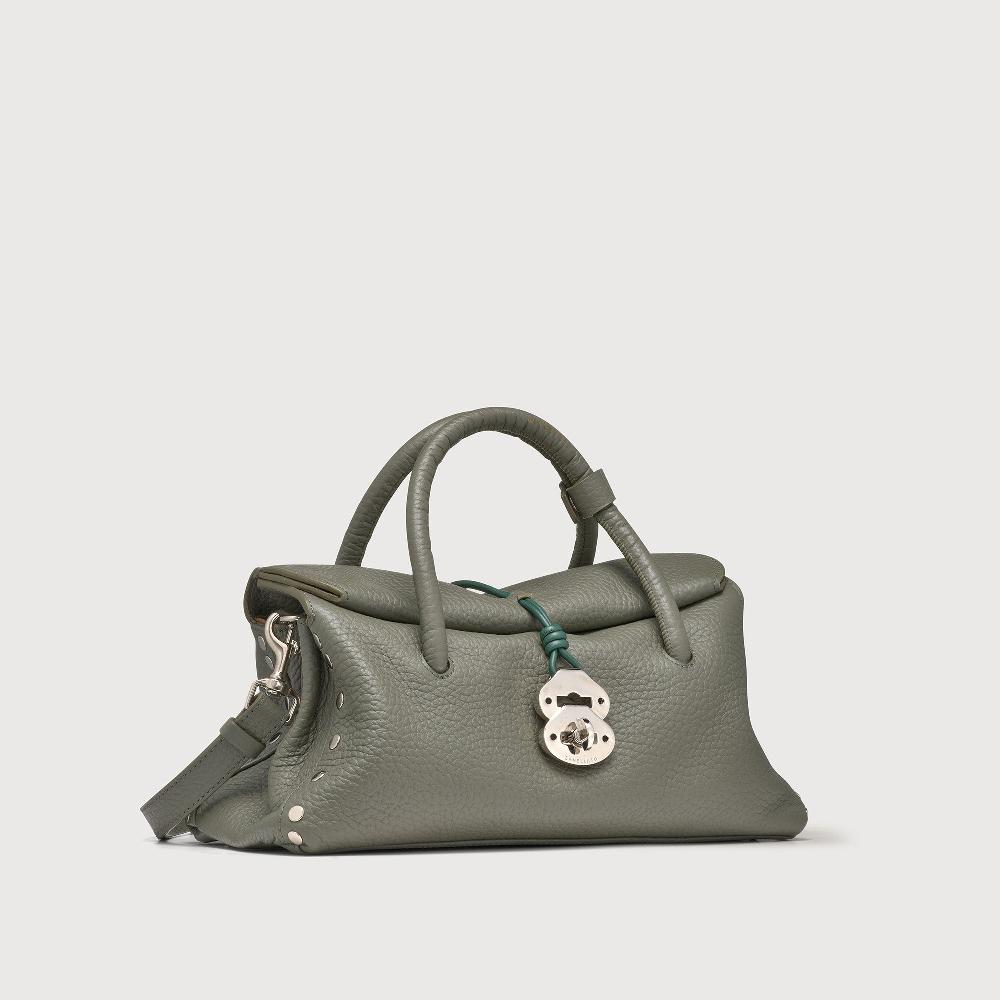 Zanellato BORSA DOTTA® SMALL IN PELLE MARTELLATA GREEN LICHENE | Zanellato Presa