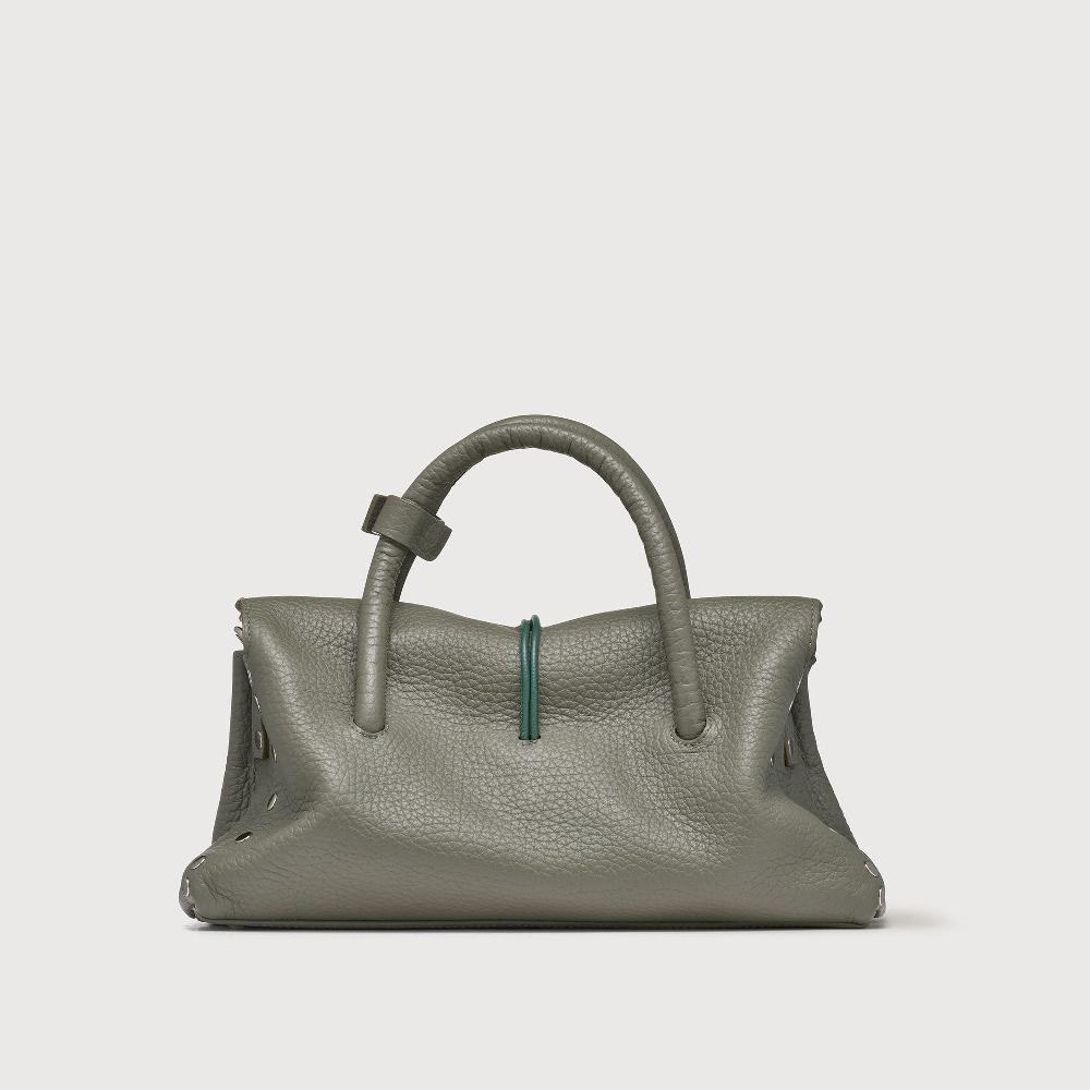 Zanellato BORSA DOTTA® SMALL IN PELLE MARTELLATA GREEN LICHENE | Zanellato Presa