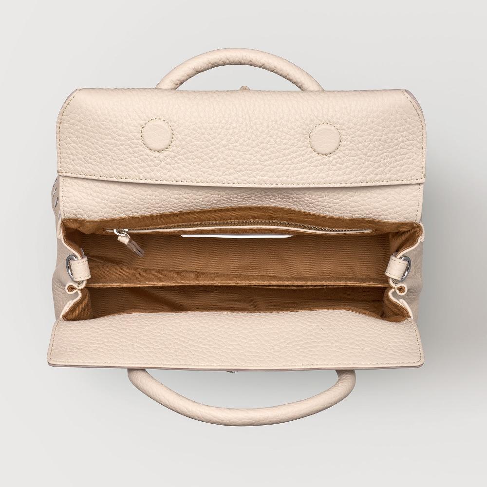 Zanellato BORSA DOTTA® SMALL IN PELLE MARTELLATA WHITE ALABASTRO | Zanellato Sconto
