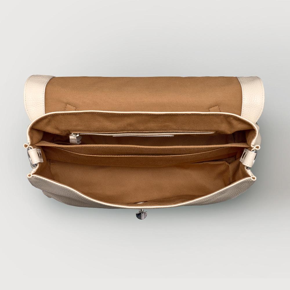 Zanellato BORSA POSTINA® MEDIUM IN PELLE MARTELLATA WHITE BIANCONE | Zanellato Vendita Economica
