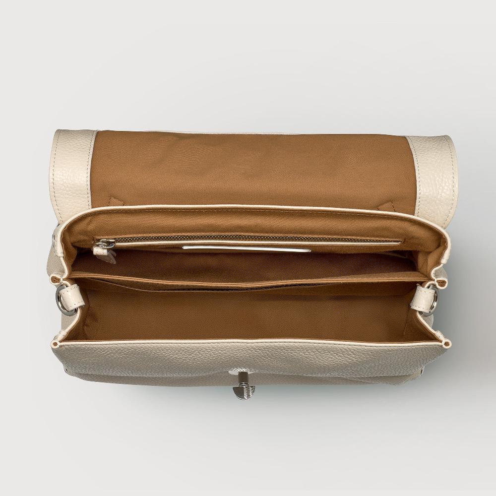Zanellato BORSA POSTINA® SMALL IN PELLE MARTELLATA WHITE BIANCONE | Zanellato Saldi Di Fabbrica