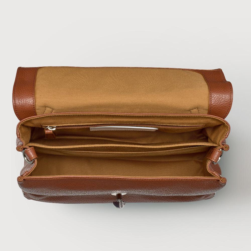 Zanellato BORSA POSTINA® SMALL IN PELLE MARTELLATA BROWN CANALETTO | Zanellato Negozio