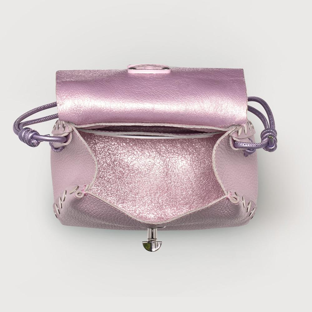 Zanellato BORSA POSTINA® SUPER BABY IN PELLE LAMINATA PURPLE GLICINE | Zanellato 2025