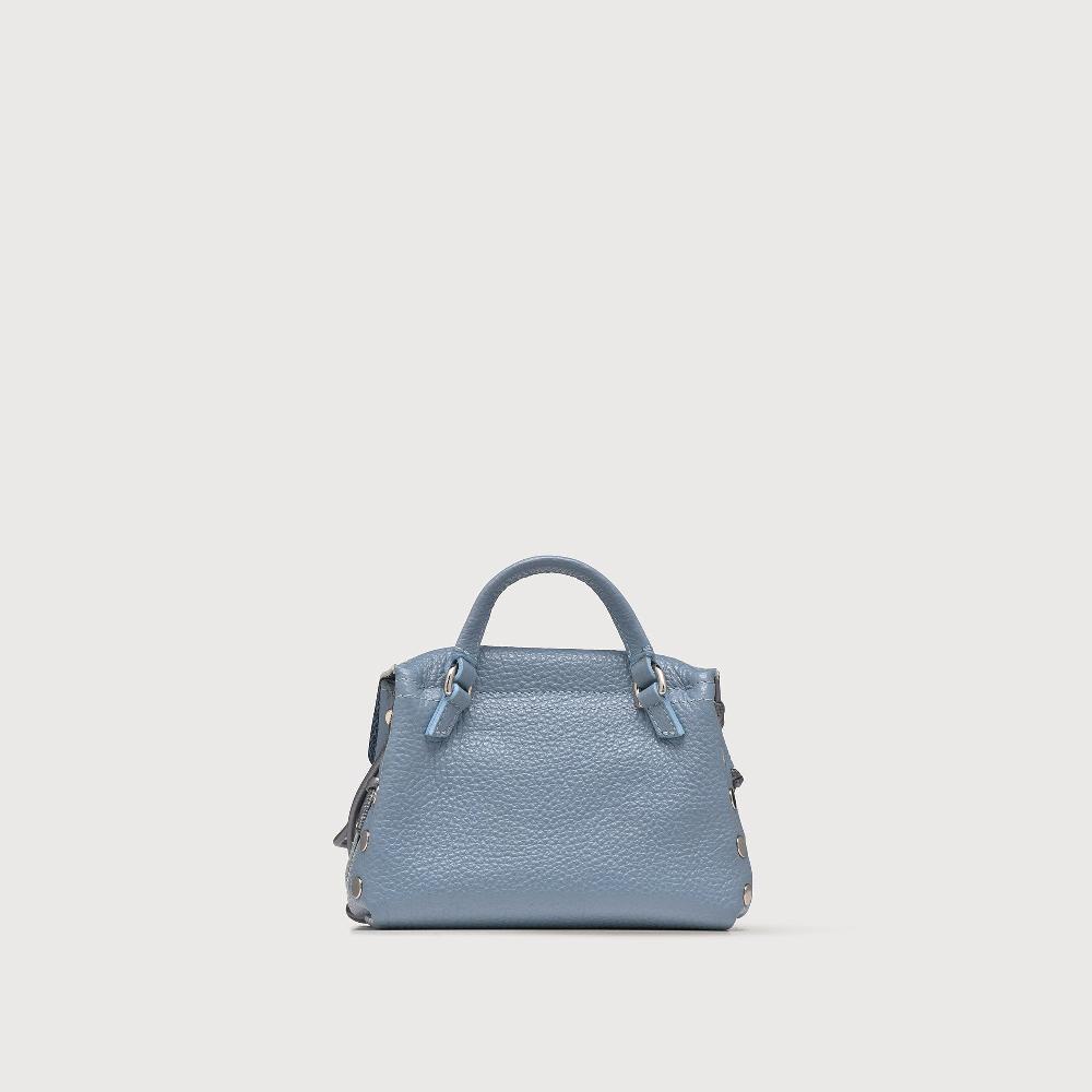 Zanellato BORSA POSTINA® SUPER BABY IN PELLE LAMINATA BLUE CARTA DA ZUCCHERO | Zanellato Italy