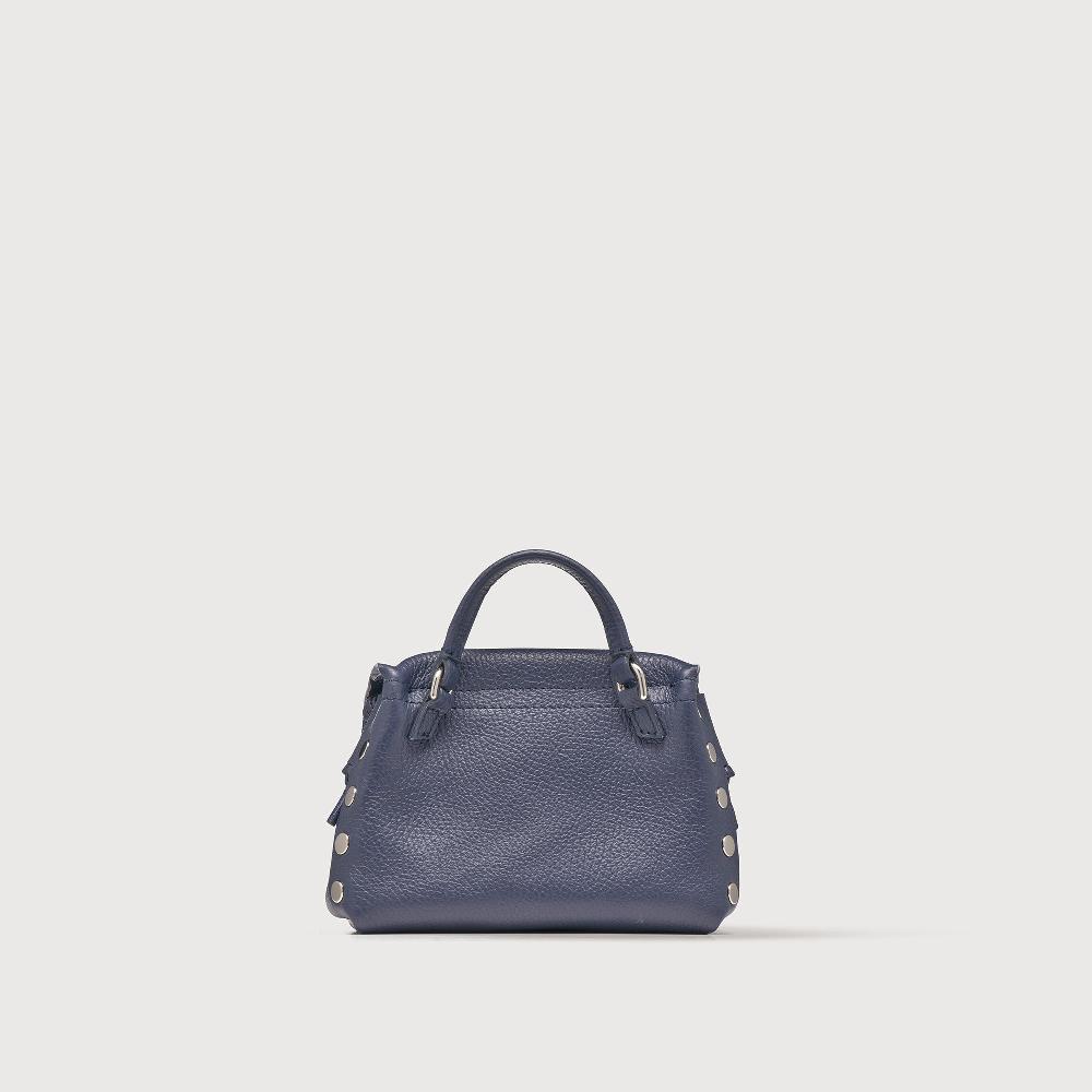 Zanellato BORSA POSTINA® SUPER BABY IN PELLE LAMINATA BLUE NAVY SAVOIA | Zanellato Italia
