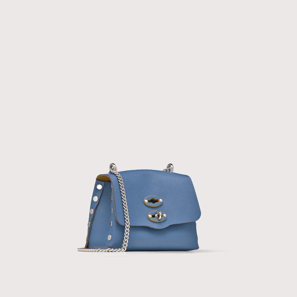 Zanellato BORSA POSTINA® SUPER BABY IN PELLE RIGENERATA BLUE MING | Zanellato Vendita