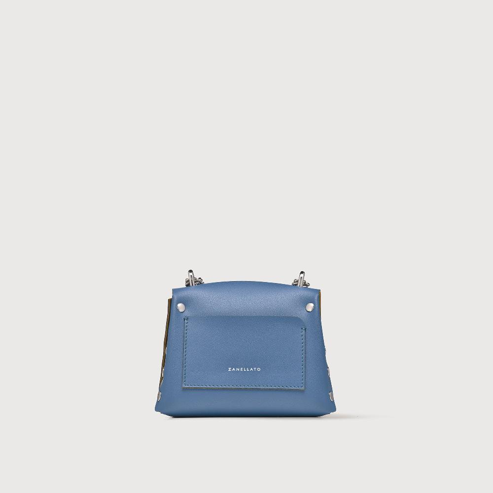 Zanellato BORSA POSTINA® SUPER BABY IN PELLE RIGENERATA BLUE MING | Zanellato Vendita