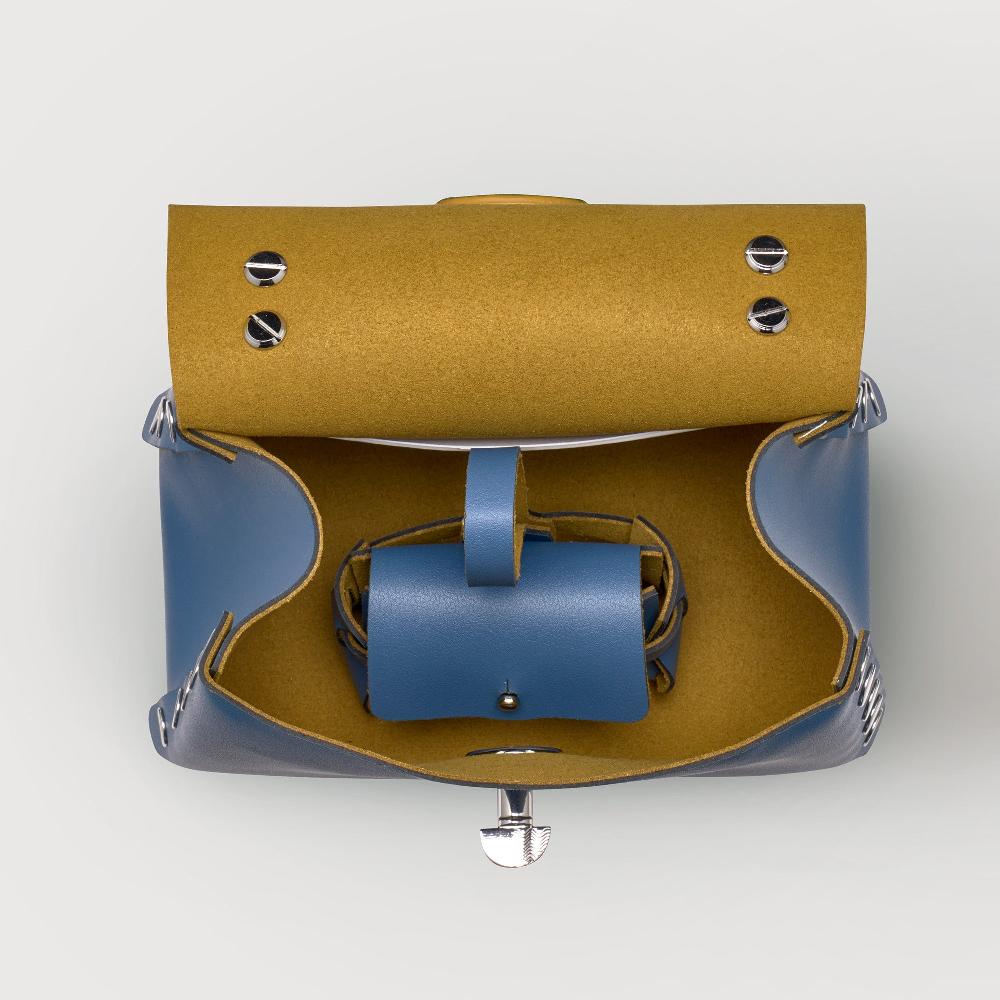 Zanellato BORSA POSTINA® SUPER BABY IN PELLE RIGENERATA BLUE MING | Zanellato Vendita