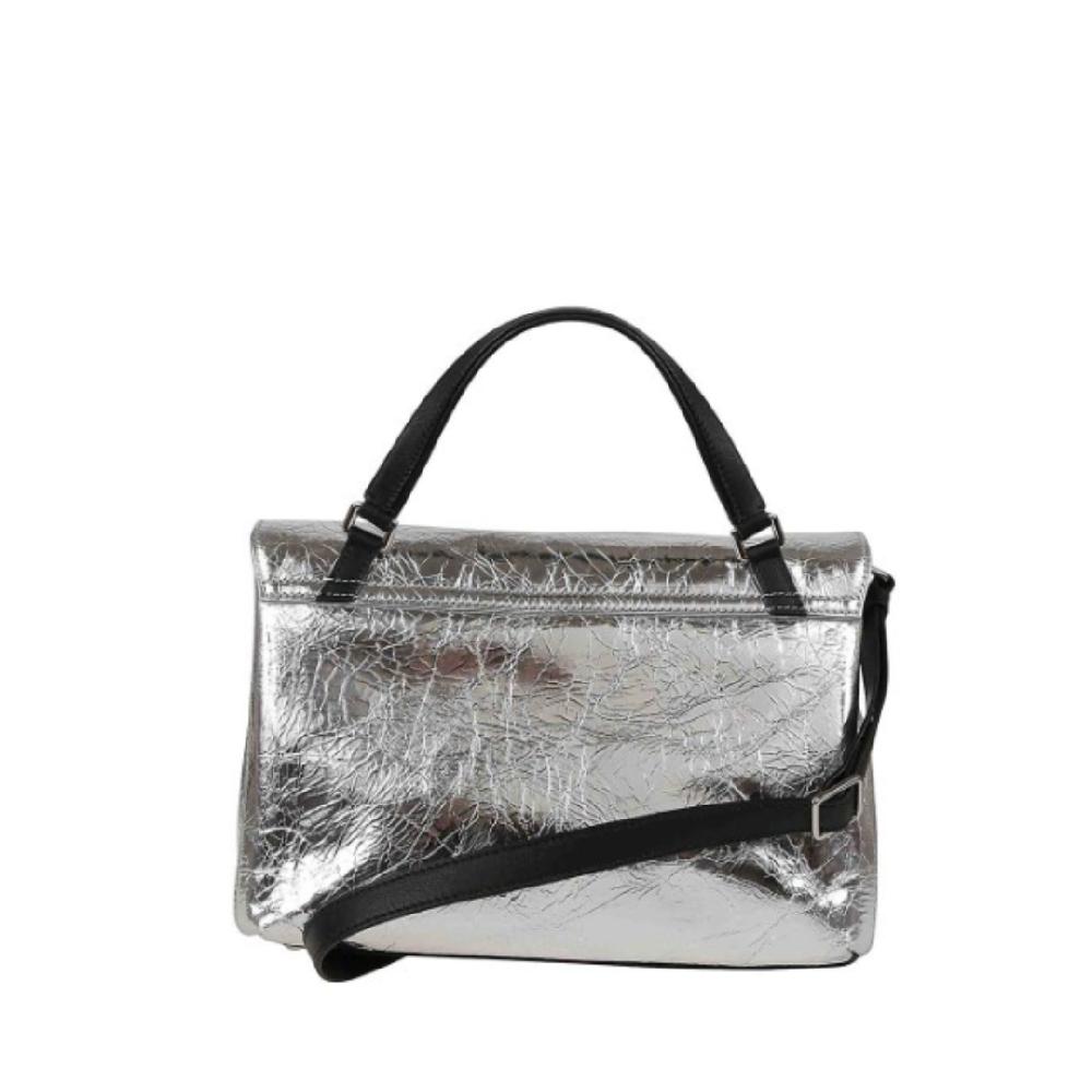 Zanellato BORSA POSTINA® SMALL IN PELLE LAMINATA GREY ARGENTO | Zanellato Convenienza