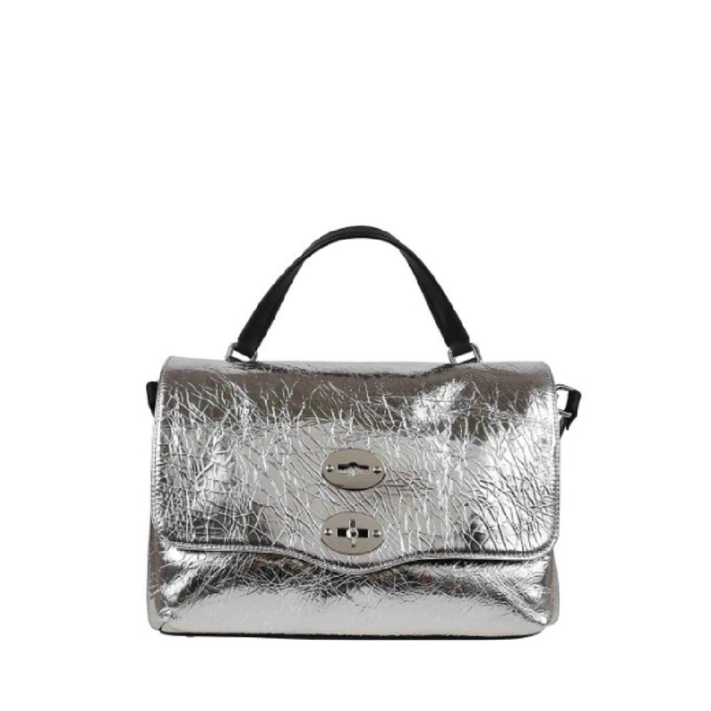 Zanellato BORSA POSTINA® SMALL IN PELLE LAMINATA GREY ARGENTO | Zanellato Convenienza