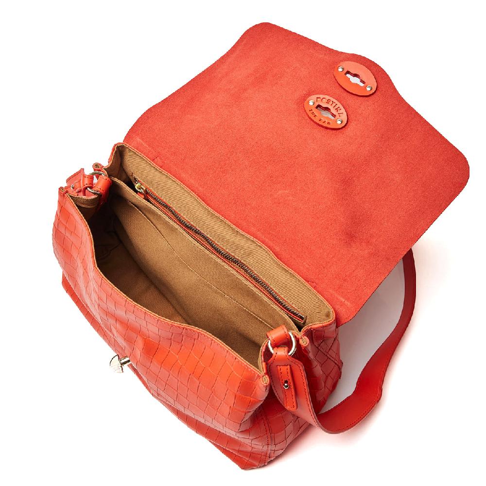 Zanellato BORSA POSTINA® SMALL IN PELLE STAMPATA RED MEDUSA | Zanellato Vendita Calda