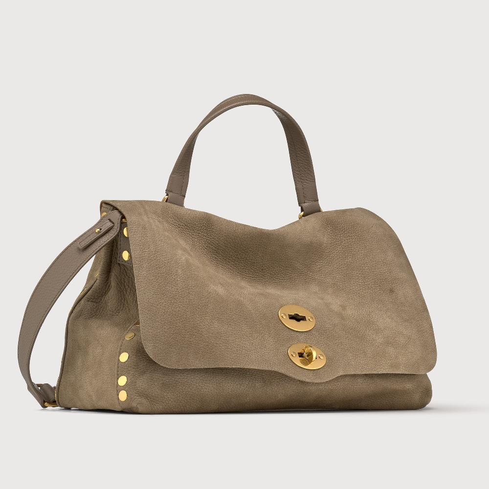 Zanellato BORSA POSTINA® MEDIUM IN PELLE NABUK GREY VOLTOLINA | Zanellato Spedizione Gratuita