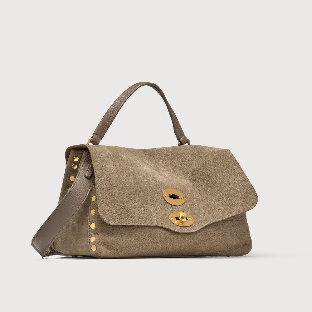 Zanellato BORSA POSTINA® SMALL IN PELLE NABUK GREY VOLTOLINA | Zanellato Ritorno libero