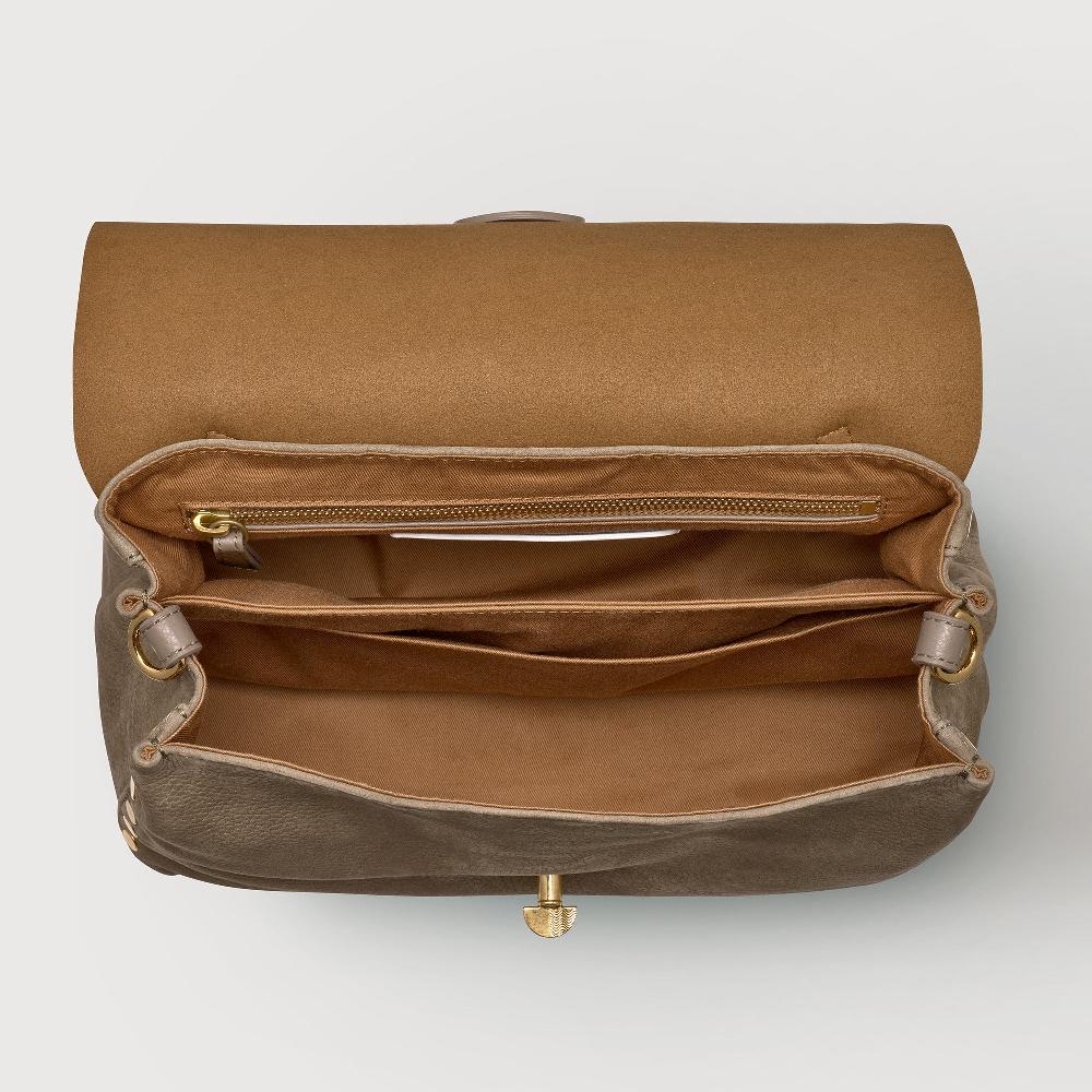 Zanellato BORSA POSTINA® SMALL IN PELLE NABUK GREY VOLTOLINA | Zanellato Ritorno libero