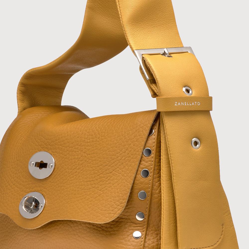 Zanellato BORSA POSTINA® SMALL IN PELLE MARTELLATA YELLOW GIALLONE | Zanellato Sottocosto