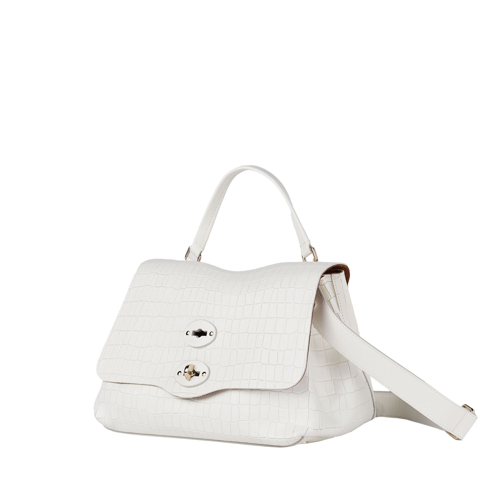Zanellato BORSA POSTINA® SMALL IN PELLE STAMPATA WHITE LINO 21 | Zanellato Sconto