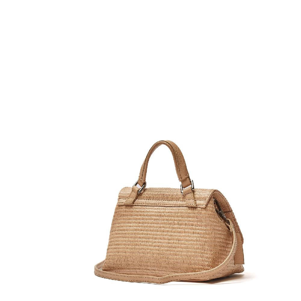 Zanellato BORSA POSTINA® BABY IN TESSUTO PAGLIA BEIGE AGAR AGAR | Zanellato Nuova