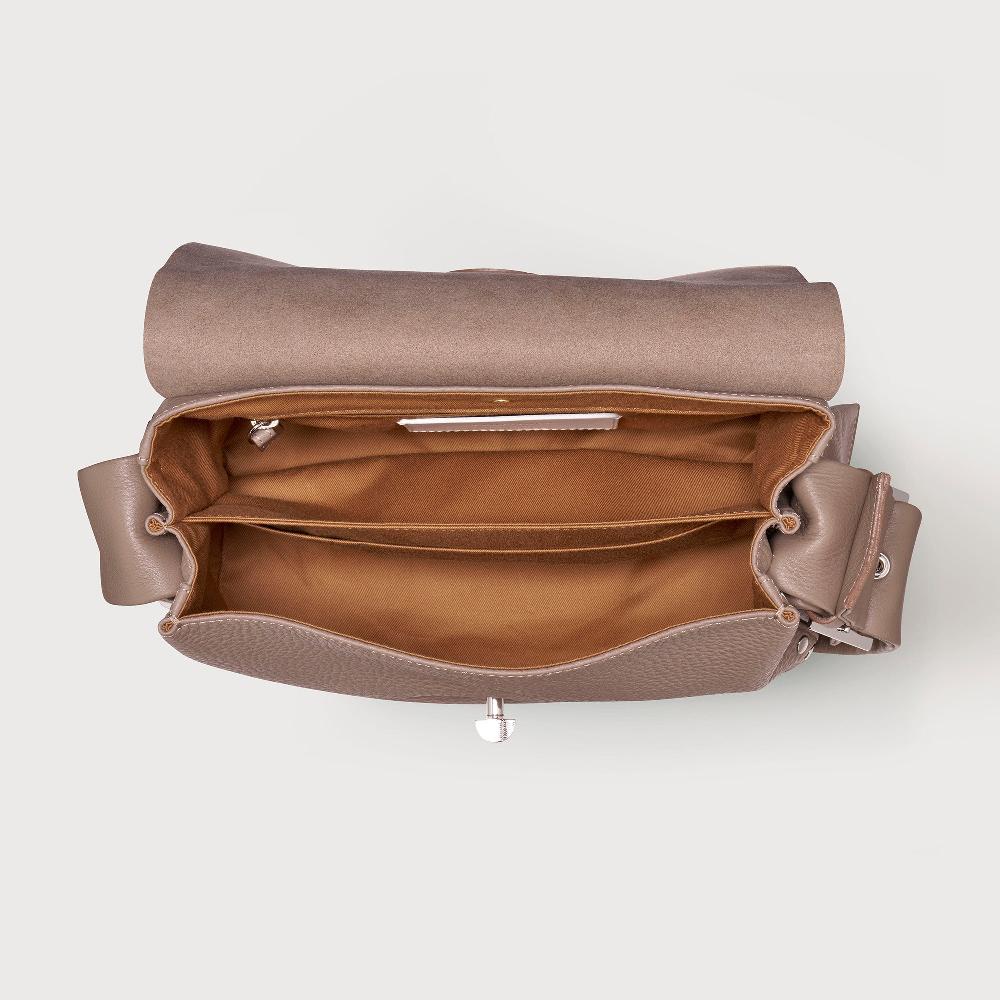 Zanellato BORSA POSTINA® SMALL IN PELLE MARTELLATA GREY CENERINO | Zanellato Italy