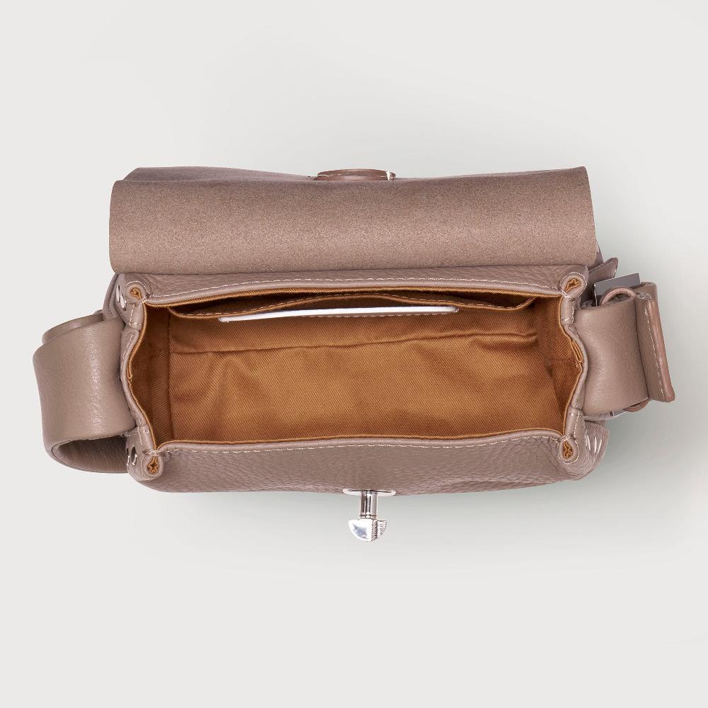 Zanellato BORSA POSTINA® BABY IN PELLE MARTELLATA GREY CENERINO | Zanellato Italia