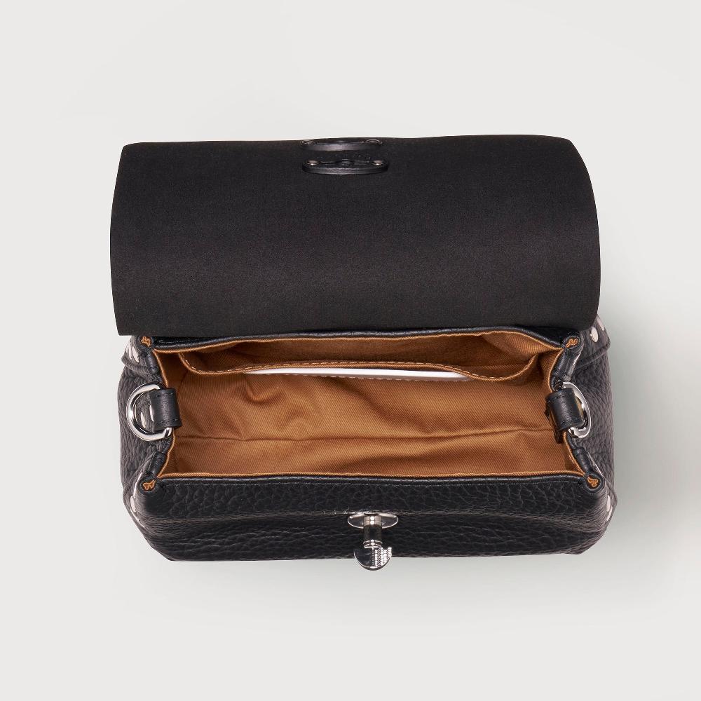 Zanellato BORSA POSTINA® BABY IN PELLE MARTELLATA BLACK NERO | Zanellato Negozi Online