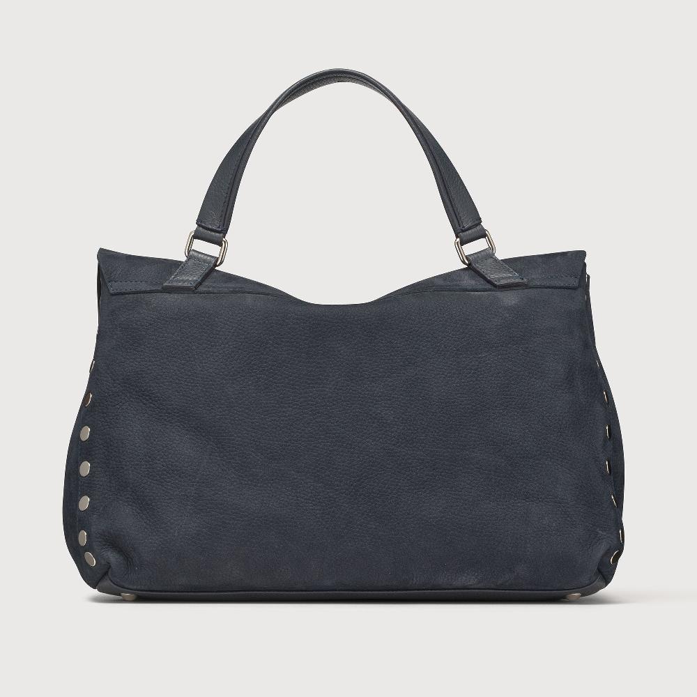 Zanellato BORSA POSTINA® MEDIUM IN PELLE NABUK BLUE NOTTE | Zanellato Pezzi Unici