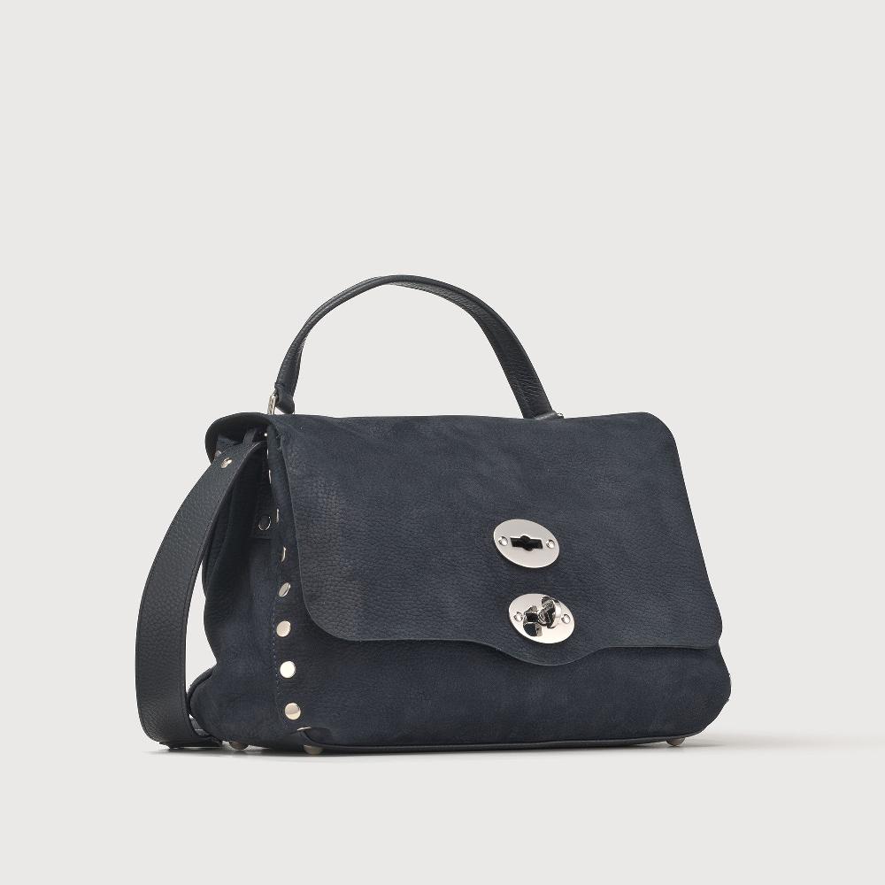 Zanellato BORSA POSTINA® SMALL IN PELLE NABUK BLUE NOTTE | Zanellato Soddisfazione Garantita