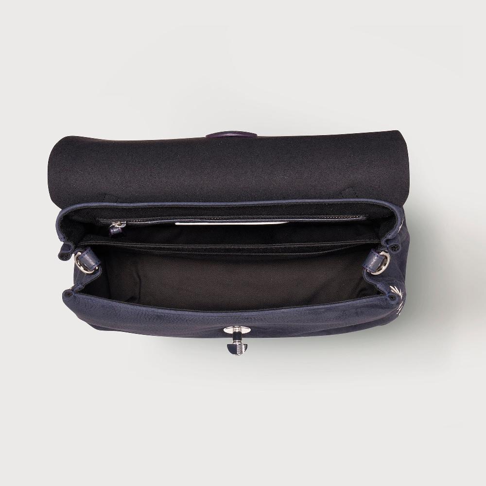 Zanellato BORSA POSTINA® SMALL IN PELLE NABUK BLUE NOTTE | Zanellato Soddisfazione Garantita
